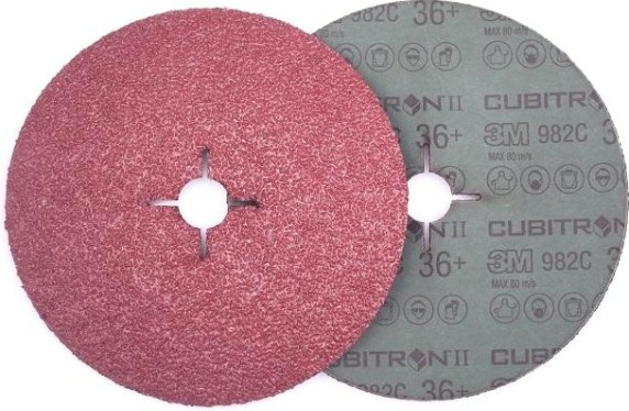 Абразивный круг 3M Cubitron – II 55073 фибровый 982с, 125 ммх22 мм, 36+, (re-packed) 3 шт [7000028191]
