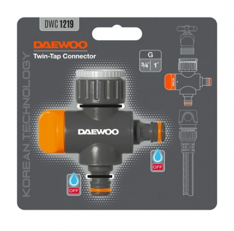 Адаптер DAEWOO DWC 1219 3/4" и 1" двухканальный для кранов с внешней резьб