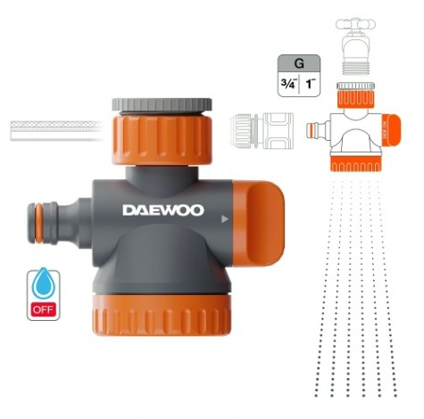 Адаптер DAEWOO DWC 1325 двухканальный с лейкой для крана G 3/4" и 1" Адаптер DAEWOO DWC 1325 двухканальный с лейкой для крана G 3/4" и 1"