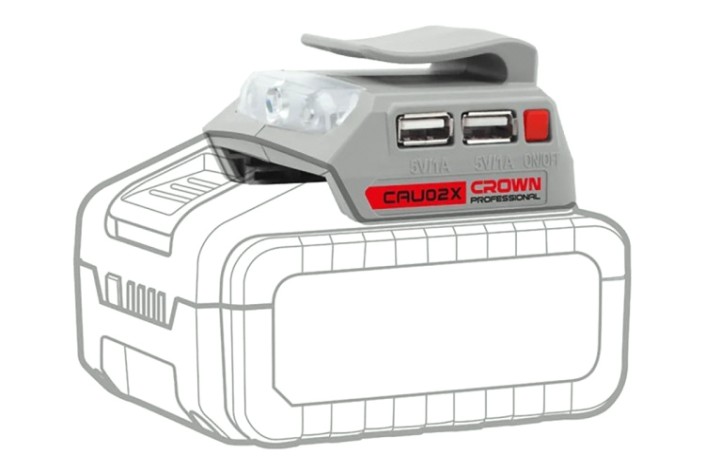 Адаптер для аккумуляторов Crown 20В Li-ion 2хUSB [CAU02X]