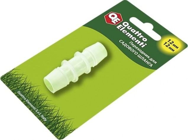 Адаптер QUATTRO ELEMENTI соединитель шлангов "елочка" 12-12 мм, пластик [771-985]