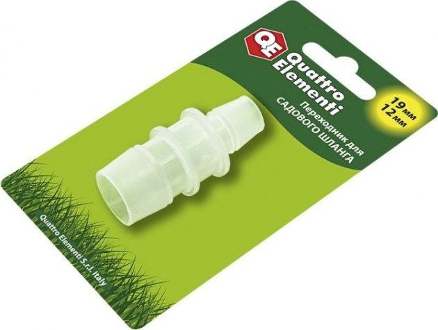 Адаптер QUATTRO ELEMENTI соединитель шлангов "елочка" 19-12 мм, пластик [771-961]