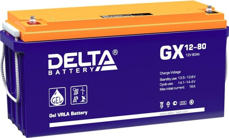Аккумулятор Delta GX 12-80 (GEL)