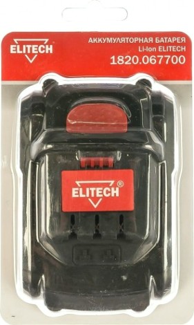 Аккумулятор ELITECH 18,0V 4.0 Ач Li-Ion 1820.067700 [188830]