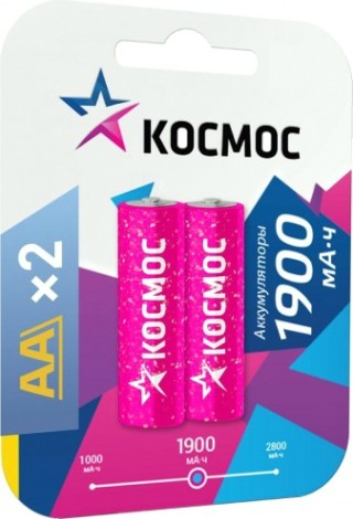 Аккумулятор КОСМОС AA/R6 NI-MN 1900мА.ч BP-2 (блист.2шт) [KOCR6NIMH(1900mA)]