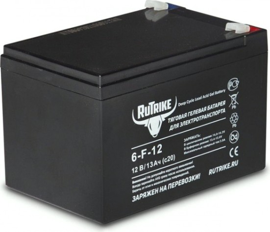Аккумулятор RUTRIKE 12V 13A/H C20 тяговый 6-F-12 [023274]