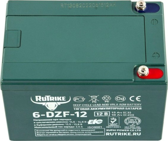 Аккумулятор RUTRIKE 12V 13A/H C3 тяговый 6-DZF-12 [022833]