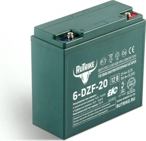 Аккумулятор RUTRIKE 12V 20A/H C2 тяговый 6-DZF-20 [022834]