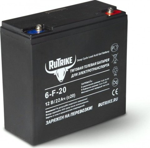 Аккумулятор RUTRIKE 12V 20A/H C20 тяговый 6-F-20 [023275]