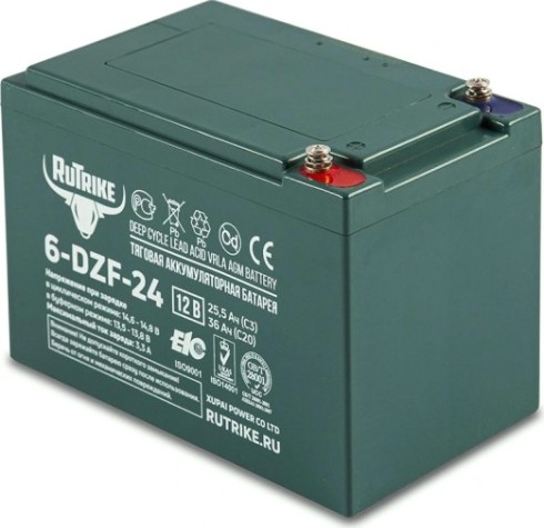 Аккумулятор RUTRIKE 12V 24A/H C2 тяговый 6-DZF-24 [022835]