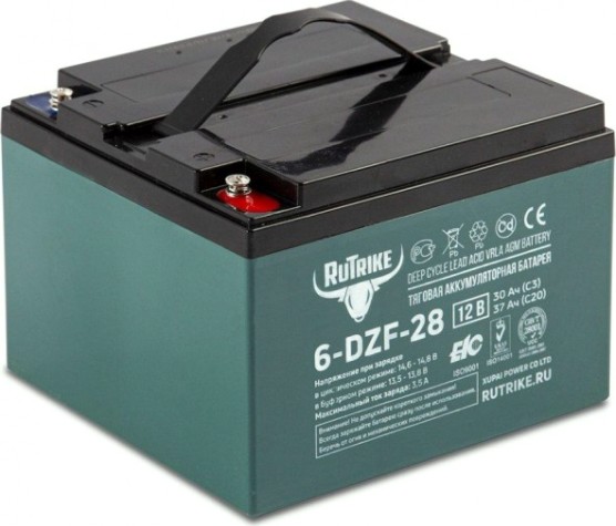 Аккумулятор RUTRIKE 12V 28A/H C3 тяговый 6-DZF-28 [022836]