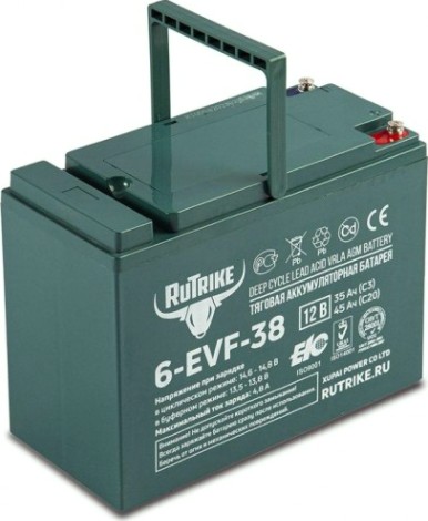 Аккумулятор RUTRIKE 12V 38A/H C3 тяговый 6-EVF-38 [021945]