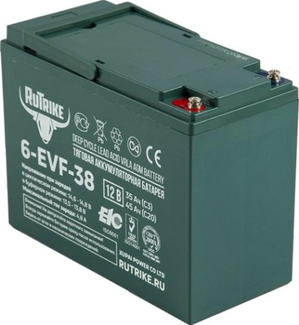 Аккумулятор RUTRIKE 12V 38A/H C3 тяговый 6-EVF-38 [021945]