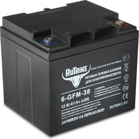 Аккумулятор RUTRIKE 12V 41A/H C20 тяговый 6-GFM-38 [023279]