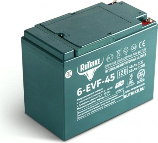 Аккумулятор RUTRIKE 12V 45A/H C3 тяговый 6-EVF-45 [021663]