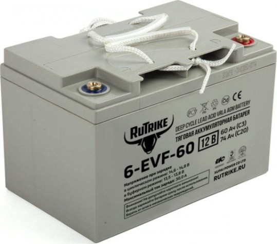 Аккумулятор RUTRIKE 12V 60A/H C3 тяговый 6-EVF-60 [022599]