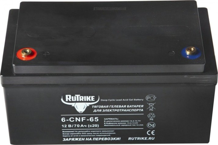 Аккумулятор RUTRIKE 12V 70A/H C20 тяговый 6-CNF-65 [023277]