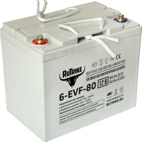 Аккумулятор RUTRIKE 12V 80A/H C3 тяговый 6-EVF-80 [021947]