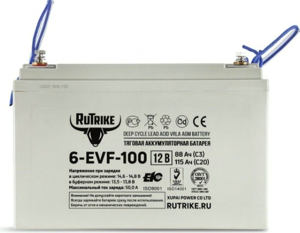 Аккумулятор RUTRIKE 12V100A/H C3 тяговый 6-EVF-100 [021664]
