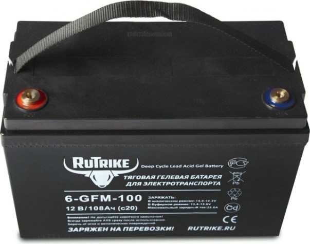 Аккумулятор RUTRIKE 12V108A/H C20 тяговый 6-GFM-100 [023280]