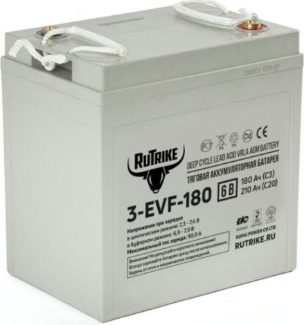 Аккумулятор RUTRIKE 6V180A/H C3 тяговый 3-EVF-180 [023061]