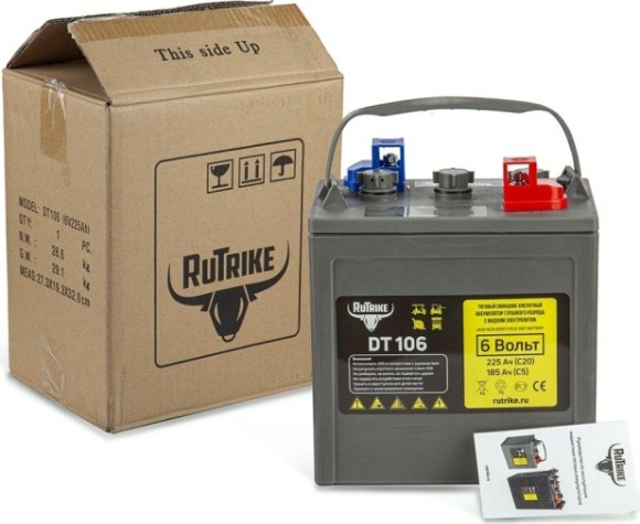 Аккумулятор RUTRIKE WET 6V155A/H C3 тяговый DT106 (T-105) [024194]