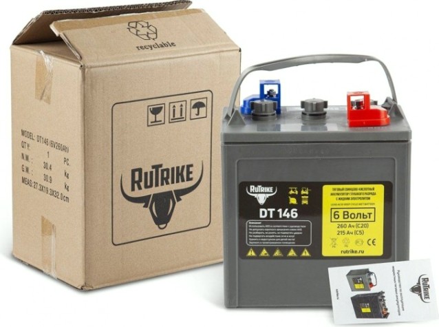 Аккумулятор RUTRIKE WET 6V170A/H C3 тяговый DT146 (T-145) [024197]