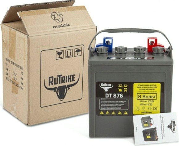Аккумулятор RUTRIKE WET 8V120A/H C3 тяговый DT876 (T-875) [024198]