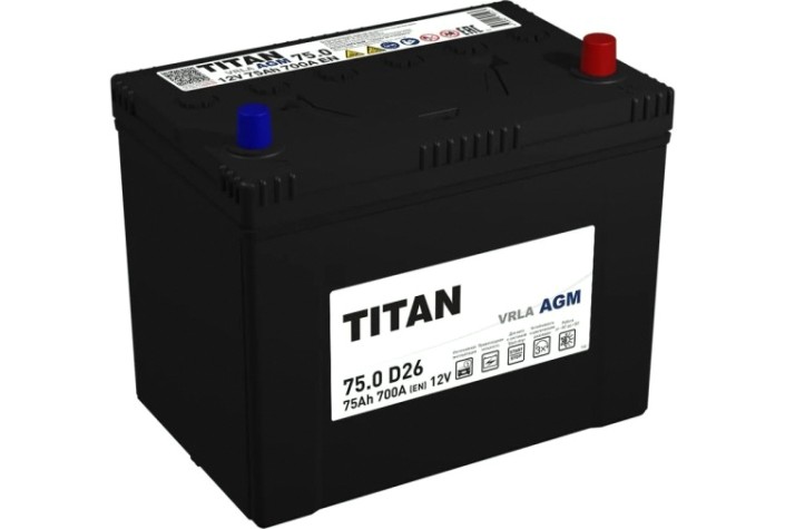 Аккумулятор Titan AGM 75.0 VRLA D26 B00 650А [4610082702127]