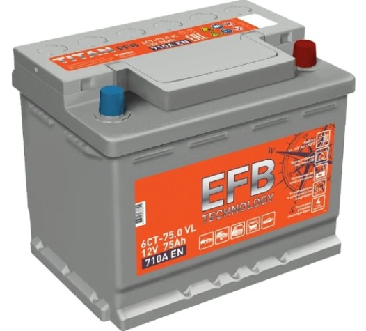 Аккумулятор TITAN EFB 75.0 VL 710А [4607008886825]