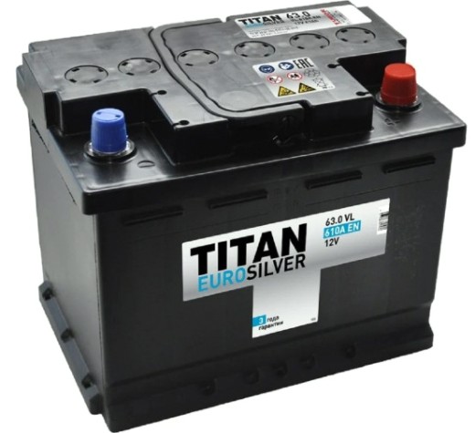 Аккумулятор TITAN EUROSILVER 63.0 VL kamina 610А [4607008887624]