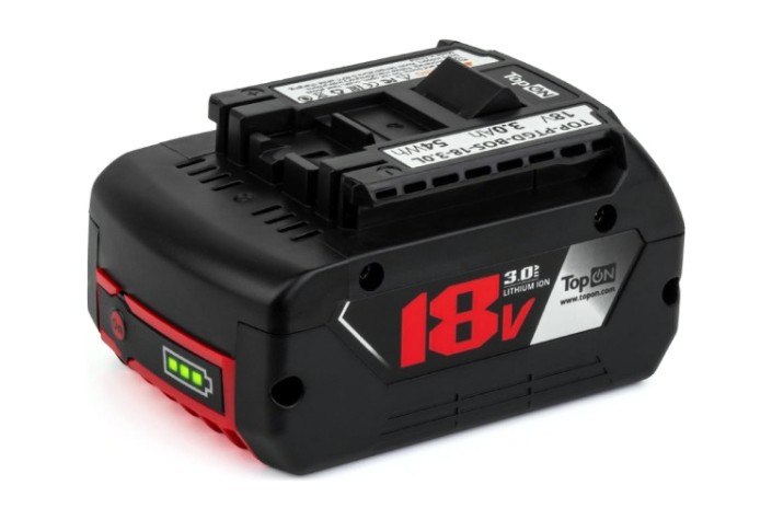 Аккумулятор TopON для Bosch 18В 3.0ah (li-ion) led [TOP-PTGD-BOS-18-3.0L]