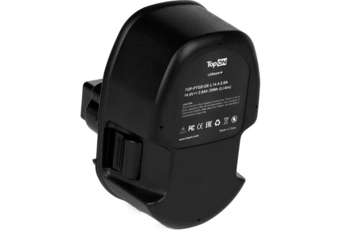 Аккумулятор TopON для DeWalt DC 14.4В, 2.0Ah Lithium+ (Li-ion) [TOP-PTGD-DE-L14.4-2.0A]