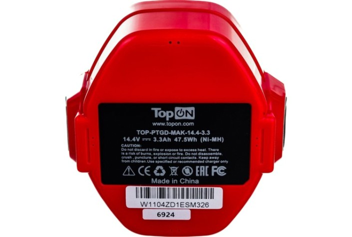 Аккумулятор TopON для Makita 14.4В, 3.3Ah (Ni-Mh) [TOP-PTGD-MAK-14.4-3.3]