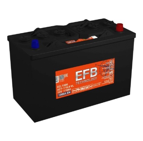 Аккумулятор TUBOR EFB 110.0 VL 1000А D2-1000 [4610082700758]