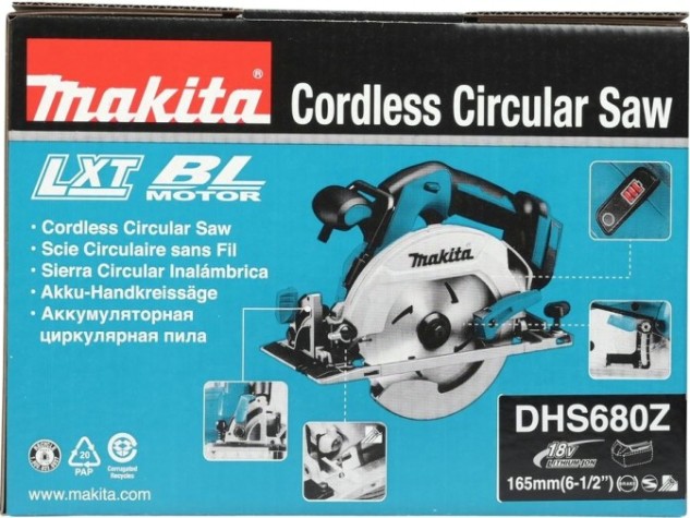 Аккумуляторная дисковая пила MAKITA DHS 680 Z с бесщеточным двигателем, без АКБ и ЗУ [DHS680Z]