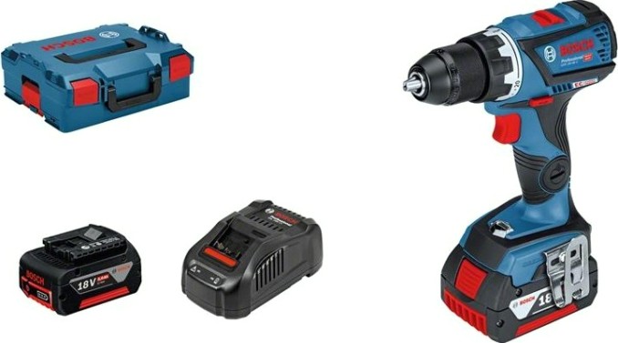 Аккумуляторная дрель-шуруповерт BOSCH GSR 18 V-60 C бесщеточная [06019G1100] 2х5,0 Ач, L-Boxx