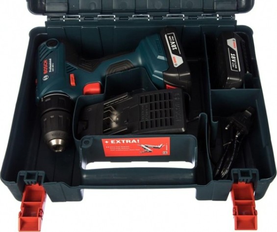 Аккумуляторная дрель-шуруповерт BOSCH GSR 180-LI [0615990K9P] 2х1,5 Ач, мультитул