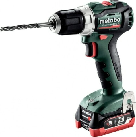 Аккумуляторная дрель-шуруповерт METABO PowerMaxx BS 12 BL 2х4.0 Ач LiHD, бесщеточная [601038800]