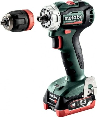 Аккумуляторная дрель-шуруповерт METABO PowerMaxx BS 12 BL Quick 2х4.0 Ач LiHD, бесщеточная [601039800]