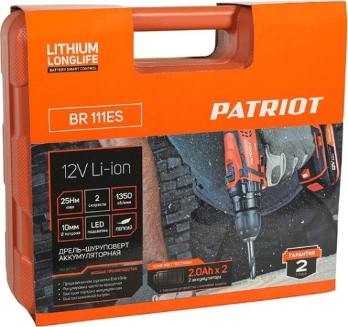 Аккумуляторная дрель-шуруповерт PATRIOT BR 111ES [180201411]