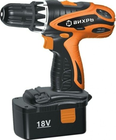 Аккумуляторная дрель-шуруповерт ВИХРЬ ДА-18-2К1 [72/14/6]
