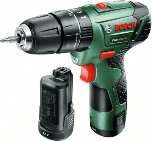 Аккумуляторный шуруповерт BOSCH EasyImpact 12 ударная [060398390E] Кейс, 2х2,5Ач