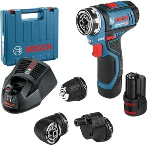 Аккумуляторный шуруповерт BOSCH GSR 12V-15 FC Flex [06019F600A] 1х2,0 Ач, патрон, насадка для бит, эксцентрик