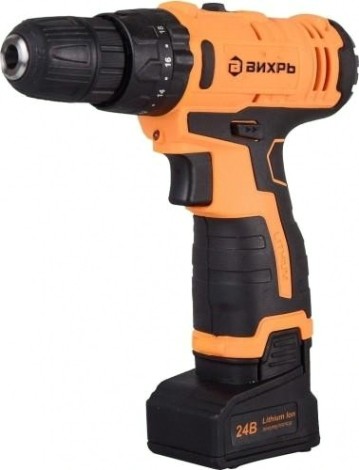 Аккумуляторный шуруповерт ВИХРЬ ДА-24Л-2КУ ударная [72/14/19]