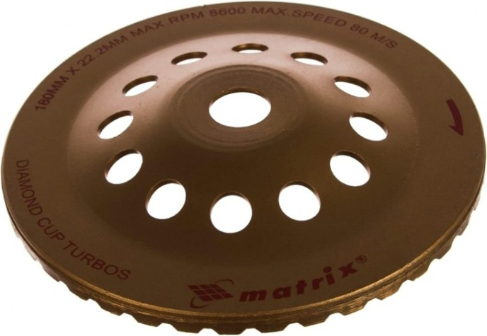 Алмазная чашка MATRIX 180 мм, Turbo зачистная, [72999]