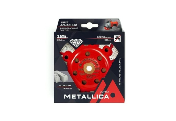 Алмазная чашка METALLICA Ultra 125x22,2 мм сегментная Tau-тип по бетону [900826]