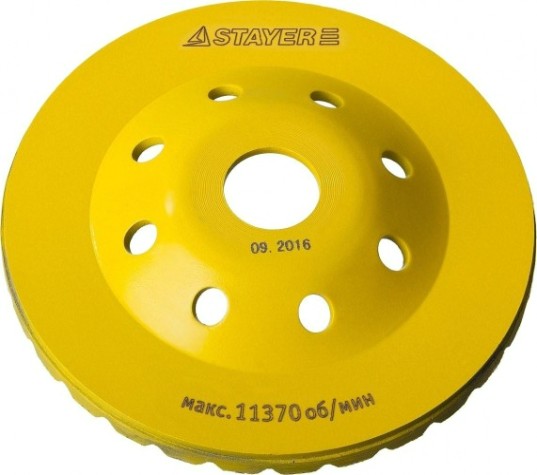 Алмазная чашка STAYER PROFESSIONAL сегментированная, высота 22,2мм, 125мм [33380-125]
