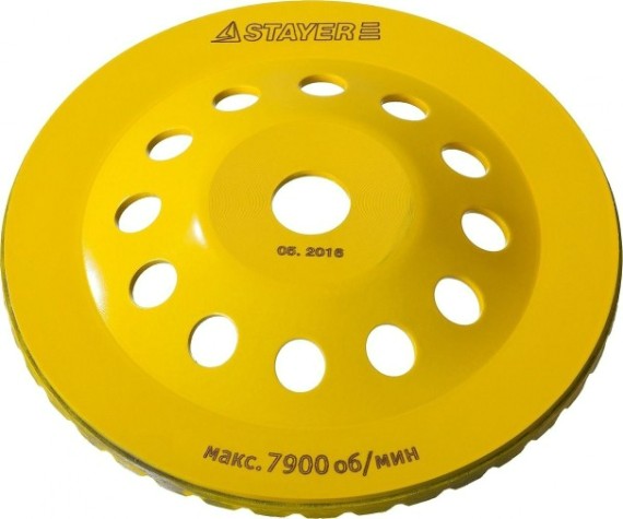 Алмазная чашка STAYER PROFESSIONAL сегментированная, высота 22,2мм, 180мм [33380-180]