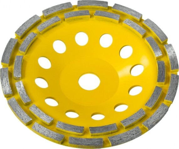 Алмазная чашка STAYER PROFESSIONAL сегментная двухрядная, высота 22,2мм, 180мм [33381-180]